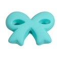 Frosted Tiffany blue acrylic bow bead with center hole for DIY jewelry making and crafts - Frosted / Emerald