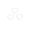 Three white heart-shaped DIY charms with twisted rope texture for jewelry making - Heart / White