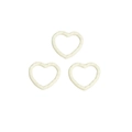 Creamy white heart-shaped DIY charms with wavy texture for jewelry making accessories - Heart / Off-white