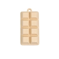 Cute beige realistic chocolate block keychain pendant for bags and DIY craft accessories - Lacquered Chocolate / Grapefruit