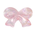 Iridescent pink acrylic bow bead with fine glitter for DIY jewelry and phone charms - Fine Shimmer / Pink