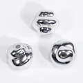Polished silver spiral metal beads with central hole for DIY jewelry making and crafts - Spiral Swirl Bead / Painted - Silver