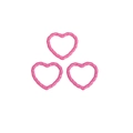 Pink heart-shaped jewelry accessories with twisted rope texture and glossy finish - Heart / Rose Red