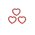 Three red heart-shaped charms with spiral rope texture for DIY jewelry making - Heart / Red