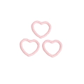 Three light pink heart charms with wavy texture for DIY jewelry making and keychains - Heart / Light Pink