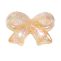 Acrylic bow-knot charm with frosted pearlescent finish and internal gold glitter - Fine Shimmer / Grapefruit