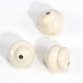 DIY cream beige spiral resin beads with center holes for jewelry making projects - Spiral Swirl Bead / Painted-Cream White