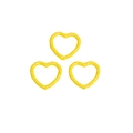 Three yellow heart charms with wavy texture for DIY jewelry and keychain making - Heart / Yellow