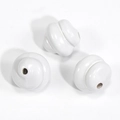 Glossy white spiral resin beads with center holes for DIY jewelry and phone chain making - Spiral Swirl Bead / Lacquered Light Gray