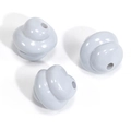 DIY colorful light gray glossy irregular beads with central holes for jewelry making - Spiral Swirl Bead / Lacquered Dark Gray