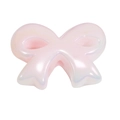 DIY pearlescent pink acrylic bow bead with shimmering finish for jewelry making - Pearlescent / Pink