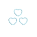 Three light blue twisted heart charms for DIY jewelry and keychain accessories - Heart / Aqua Blue