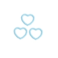 Three light blue twisted heart-shaped resin charms for DIY jewelry and phone accessories - Heart / Light Blue