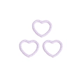 Three light purple twisted hollow heart pendants for DIY jewelry and crafts making - Heart / Light Purple