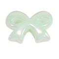 Elegant mint green bow charm with a pearlescent finish for DIY jewelry and keychains - Pearlescent / Green