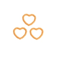 Three orange heart-shaped resin rings with wave texture for DIY jewelry and accessories - Heart / Orange