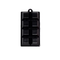 Realistic 8-grid black chocolate bar keychain pendant with glossy resin finish for bags - Lacquered Chocolate / Black