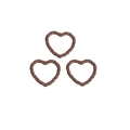Dark brown heart-shaped resin charms with twisted rope texture for DIY jewelry crafts - Heart / Dark Coffee