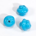 Spiral bright blue lacquer beads for DIY mobile chains and jewelry making projects - Spiral Swirl Bead / Painted Dark Blue