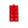 Cute red chocolate block keychain charm with 8 squares and top hanging hole for bags - Lacquered Chocolate / Red