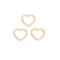 DIY cream heart charms with woven texture for jewelry making and accessories - Heart / Grapefruit