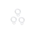 Three white twisted circular charms with small hanging rings for DIY jewelry projects - Double Circle / White