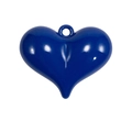 Glanzende marineblauwe hartvormige hanger voor DIY-sleutelhangers en tassen met gladde afwerking - Koningsblauw (Groot)
