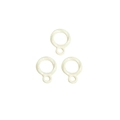 Three pieces of cream-colored pentagram star charms for DIY keychain or jewelry making - Double Circle / Off-white