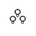 Black spiral twisted metal link connector rings for DIY keychain and jewelry making - Double Circle / Black