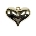 Gepolijste 3D gouden hartvormige hanger met metalen ring voor DIY sleutelhangers - Goud (Grote maat)