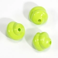 Three bright green spiral resin beads with a glossy finish for DIY jewelry making and crafts - Spiral Swirl Bead / Painted - Fruit Green