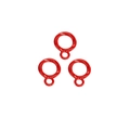 Three red twisted metal rings for DIY jewelry making and phone chain accessories - Double Circle / Red