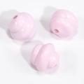 Glossy light pink spiral wavy beads with center hole for DIY jewelry making - Spiral Swirl Bead / Lacquer Pink