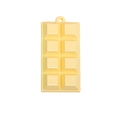 Cute pale yellow chocolate block keychain pendant with textured resin design - Lacquered Chocolate / Light Yellow
