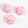 Pink spiral pattern beads for DIY bracelets and phone chains with smooth finish - Spiral Swirl Bead / Lacquer Light Pink