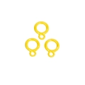 Three bright yellow twisted round key rings and DIY jewelry accessory connectors - Double Circle / Yellow