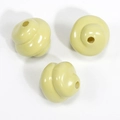 Three light yellow spiral resin beads with central holes for DIY jewelry making - Spiral Swirl Bead / Lacquered Yellow Green