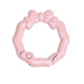 Chiusura a molla rosa perlato a forma di fiocco per portachiavi e accessori fai da te - Rosa Perlato