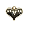 Gepolijste gouden hartvormige metalen hanger met ring voor DIY sleutelhangers - Goud (Kleine maat)