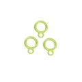 Three light green spiral twisted metal rings for DIY jewelry and keychain accessories - Double Circle / Fruit Green