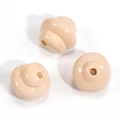 Beige spiral-textured acrylic loose beads for DIY jewelry and phone chain making - Spiral Swirl Bead / Painted - Milk Tea Color