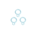Three light blue twisted circle charm connectors for DIY jewelry and keychain making - Double Circle / Aqua Blue