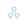 Three light blue twisted circle charm pendants for DIY jewelry and phone chains - Double Circle / Light Blue
