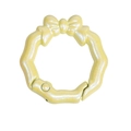 Portachiavi ad anello giallo chiaro perlato con fiocco e finitura glitterata lucida - Giallo Perlato
