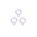 Three lavender purple twist texture rings for DIY jewelry and keychain making - Double Circle / Light Purple