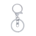 Matte silver alloy lobster clasp keychain accessory with swivel ring and spring hook - Gray