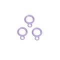 Three purple twisted circle connectors with small rings for DIY jewelry and phone charms - Double Circle / Dark Purple