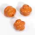 DIY craft beads in vibrant glossy orange spiral shape for phone chains and jewelry - Spiral Swirl Bead / Lacquered Dark Orange