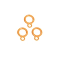 Three orange circular twist rings with textured finish for DIY jewelry and bag accessories - Double Circle / Orange