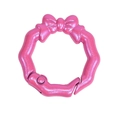 Chiusura ad anello a molla rosa glitterata a forma di fiocco per portachiavi e gioielli - Rosso Rosa Perlato